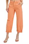 Risen Women's Coral  Barrel Capris In Pink In Orange