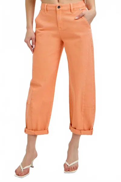 Risen Women's Coral  Barrel Capris In Pink In Orange