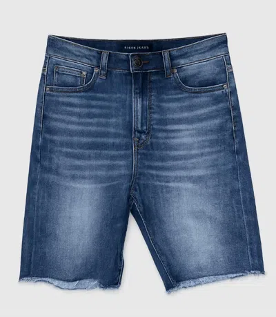 Risen Women's Josey Ray Hi-rise Raw Hem Shorts In Dark Blue