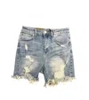 Risen Women Kona Shorts In Medium Wash In Blue