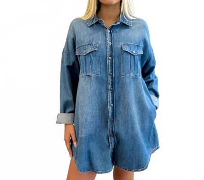 Risen Women's Oversized Drifted Denim Jacket In Blue