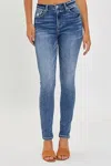 Risen Mid Rise Skinny Jeans In Denim Blue