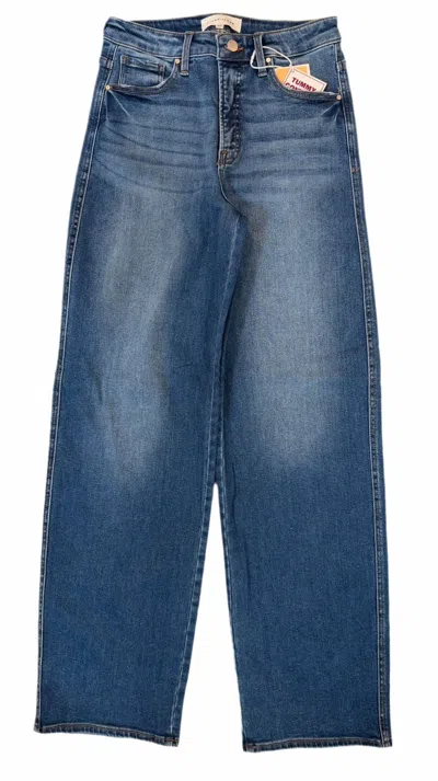 Risen Women's Tummy Control High Rise Wide Baggy Jeans In Medium Blue Wash