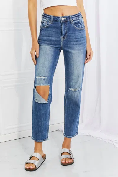 Risen Women's Veronica High Waisted Relaxed Jeans In Medium In Blue