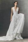 Rish Vayda V-neck Lace A-line Wedding Gown In White