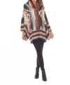 Rising International Grand Canyon Wide Poncho Sweater In California In Multi
