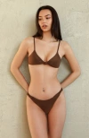 Ris-k Santo Bralette Bikini Top In Brown