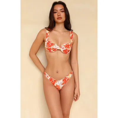 Ris-k Tahiti Super Cheeky Bikini Bottom In Orange