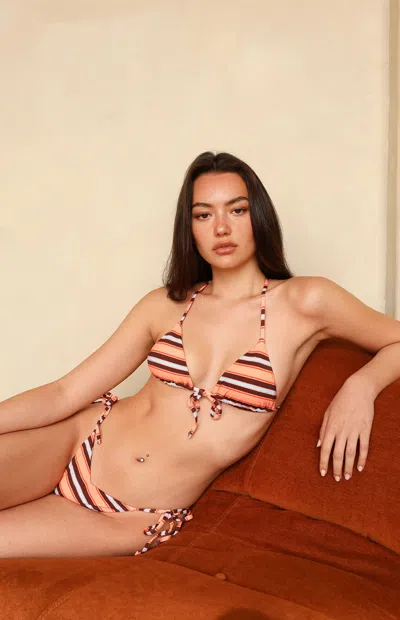Ris-k Women's Fuego Triangle Bikini Top In Burnt Orange In Multi
