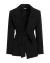 Rita Levi Cashmere Woman Blazer Black Size 12 Polyester, Elastane In Black
