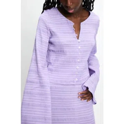 Rita Row Lilac Jali Flared Shirt In Purple