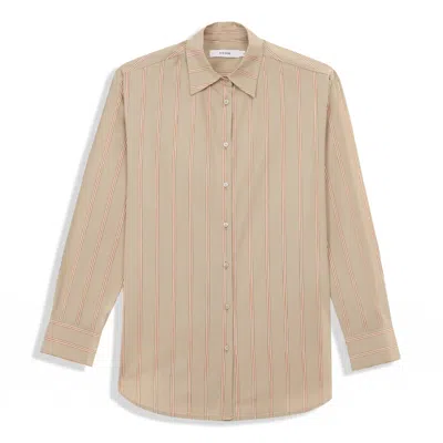 Rita Row Women's Neutrals Remor Shirt - Stripes In Brown/green/white