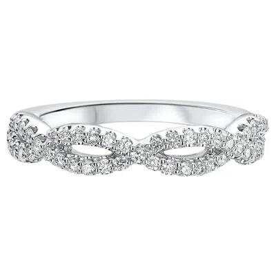 Pre-owned Ritani 14k White Gold Diamond Twist Ring With Round Diamonds 0.37 Carats