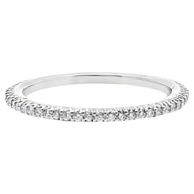 Pre-owned Ritani 18k White Gold 1.6mm Diamond 0.28 Ct Band Eternity Ring Size 6.75