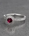 Ritani Platinum 1.05 Cttw. Diamond & Ruby Ring In Metallic