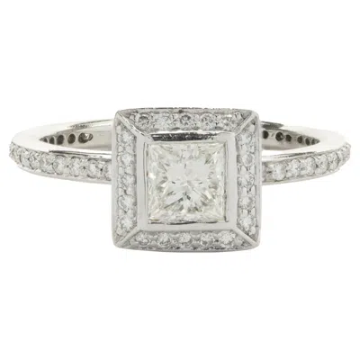Pre-owned Ritani Platinum Princess Cut Diamond Engagement Ring In Multi