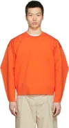 Rito Structure Orange Oversized Round Neck Sweatshirt In Org