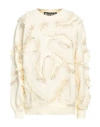 Ritos Woman Sweatshirt Cream Size M Cotton In White