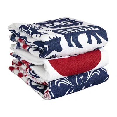 Ritz Bbq Gingham Set 3-pc. Kitchen Towel Set In Multi