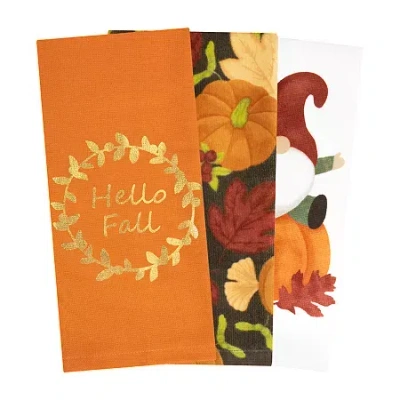 Ritz Hello Fall 3-pc. Kitchen Towel Set In Orange