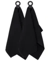 Ritz Hook And Hang Woven Kitchen Towel, Set Of 2 In Black