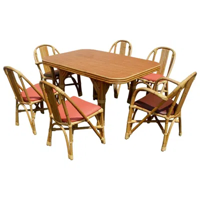 Pre-owned Ritz Ritts Tropitan Bamboo Dining Set In Brown