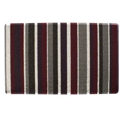 Ritz Striped Tufted 29 In. X 18 In. Non-slip Outdoor Door Mat In Red