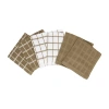 Ritz Terry 6-pc. Solid And Check Dish Cloth Set In Brown
