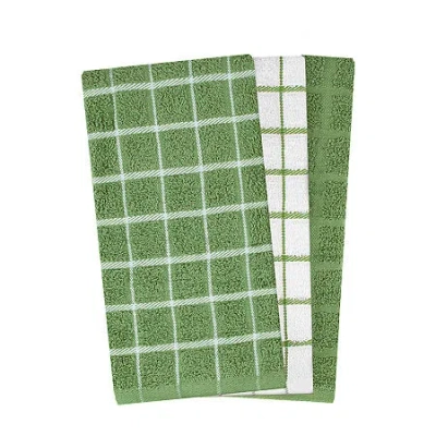 Ritz Terry Check 3-pc. Kitchen Towel Set In Green
