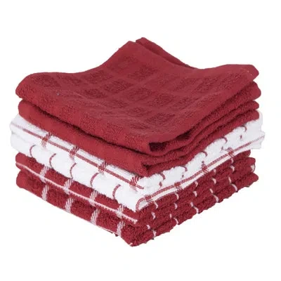 Ritz Terry Check Dish Cloth In Paprika