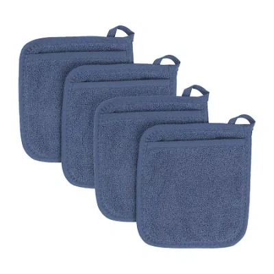 Ritz Terry Cloth 4-pc. Pocket Mitt Holder Set In Blue