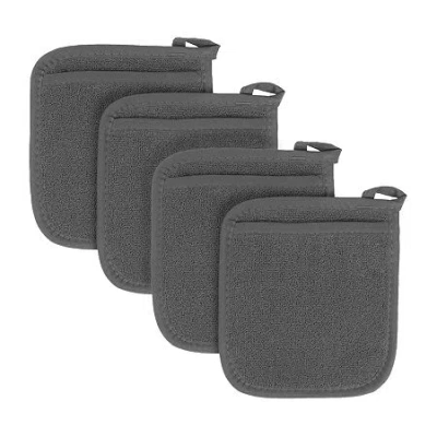 Ritz Terry Cloth 4-pc. Pocket Mitt Holder Set In Gray