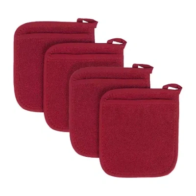 Ritz Terry Cloth 4-pc. Pocket Mitt Holder Set In Red