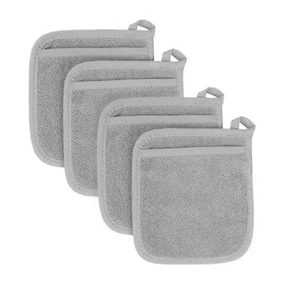 Ritz Terry Cloth 4-pc. Pocket Mitt Holder Set In Silver