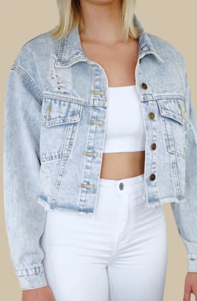 Rivalry Runway Clemson Tigers Perfect Match Denim Jacket In Light Wash In Blue