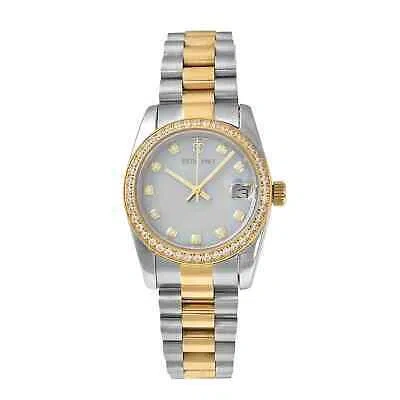 Pre-owned River Eon 1962 Made White Zirconia From Swarovski Watch For Steel Ear Fork Gifts In Silver