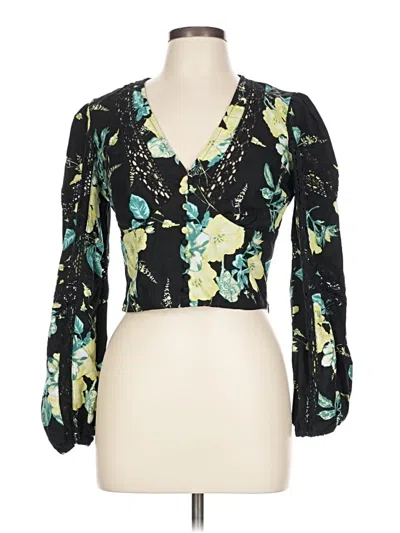 Pre-owned River Island 3/4 Sleeve Blouse In Black