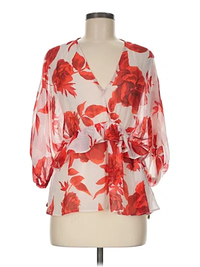 Pre-owned River Island 3/4 Sleeve Blouse In Red