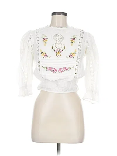 Pre-owned River Island 3/4 Sleeve Blouse In White