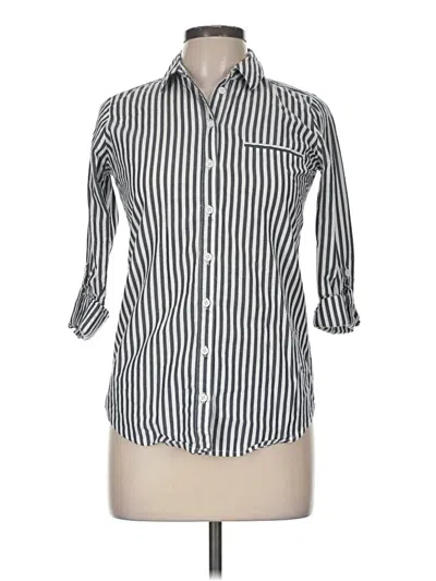 Pre-owned River Island 3/4 Sleeve Button Down Shirt In Gray