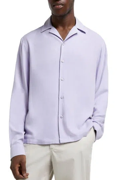 River Island Cotton Button-up Shirt In Light Purple