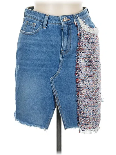 Pre-owned River Island Denim Skirt In Blue