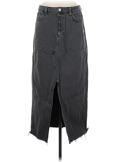 Pre-owned River Island Denim Skirt In Gray