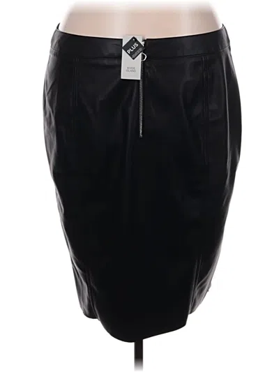 Pre-owned River Island Faux Leather Skirt In Black