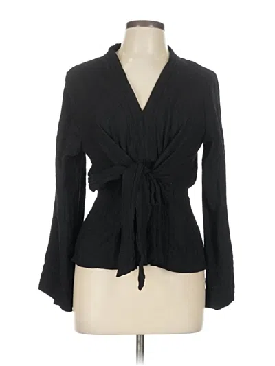 Pre-owned River Island Long Sleeve Blouse In Black