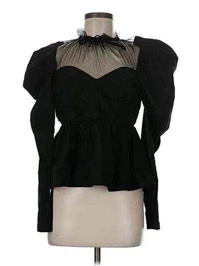 Pre-owned River Island Long Sleeve Blouse In Black