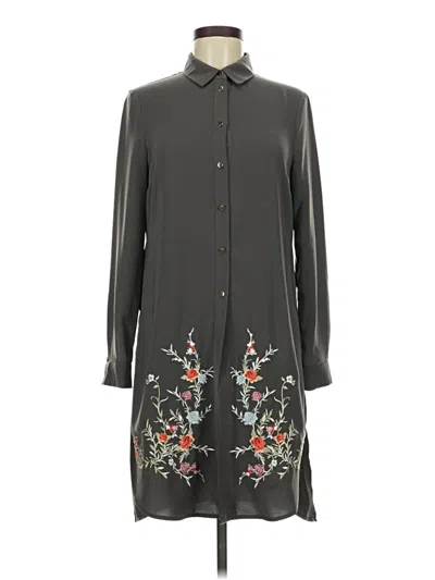 Pre-owned River Island Long Sleeve Blouse In Gray