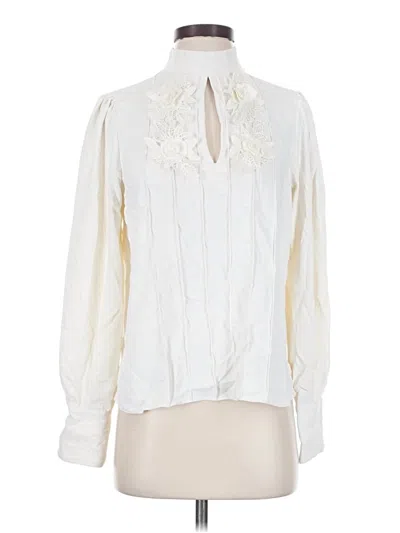 Pre-owned River Island Long Sleeve Blouse In Ivory