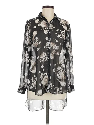 Pre-owned River Island Long Sleeve Blouse In Silver