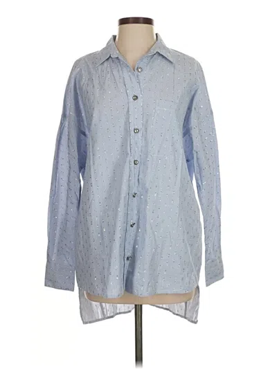 Pre-owned River Island Long Sleeve Button Down Shirt In Blue